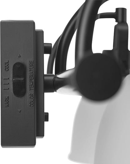 GLOBE Electric 52090 Gilroy 3-Light 25W Integrated LED Vanity Light with Selectable Color Temperature, Matte Black, Frosted Glass Shades, 1780 Lumens, 3000K-4000K-5000K Switch, Energy Star Certified