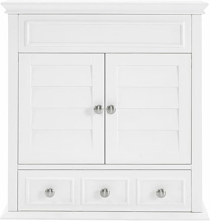 Crosley Furniture Lydia Wall Mounted Bathroom Storage Medicine Cabinet with a Drawer and Shelves, White