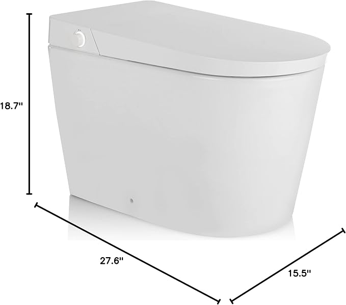 ALPHA BIDET UXT Pearl Bidet Toilet Combination | 1.28GPF Smart Toilet w/Next Gen Bidet | ADA Chair Height | Automatic Lid and Seat | Automatic Flushing | Endless Warm Water | 3 Year Warranty
