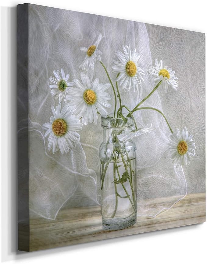 Renditions Gallery Daisies Wall Art, Premium Gallery Wrapped Canvas Decor, Ready to Hang, 40 in H x 40 in W, Made in America Print