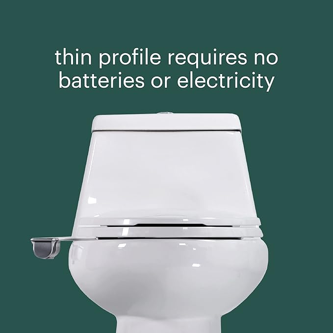 Brondell Bidet - Thinline SimpleSpa SS-150 Fresh Water Spray Non-Electric Bidet Toilet Attachment in White with Self Cleaning Nozzle and SafeCore Internal Valve