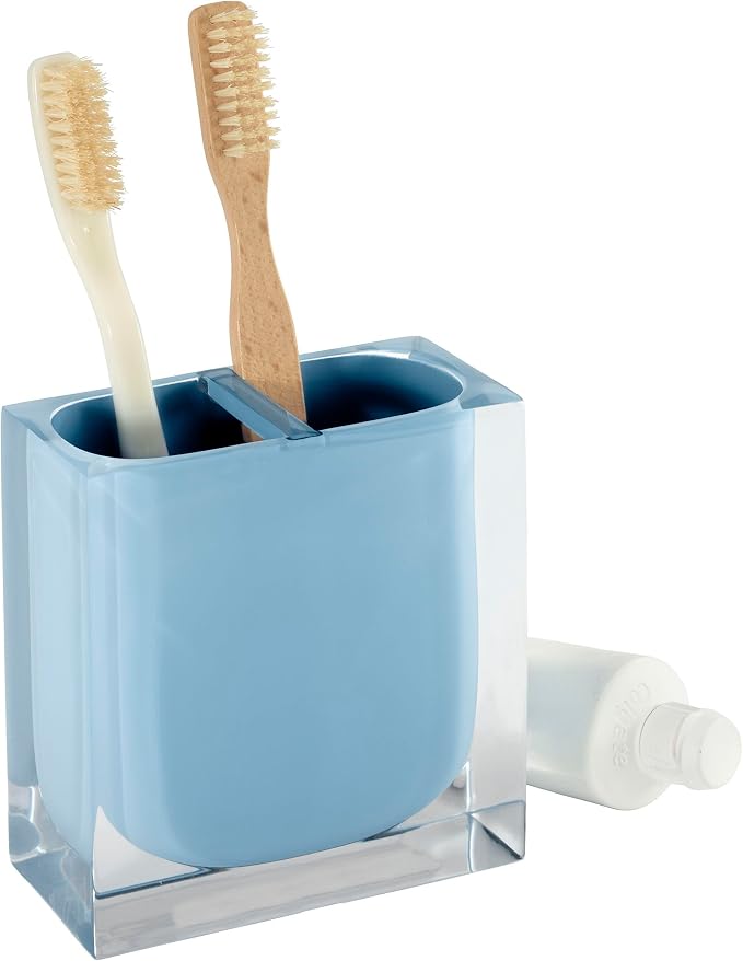 Izod - Bathroom Set, 4pc Resin Countertop Accessories, Modern Home Decor, Dorm Room Essentials (Marina Collection, Blue)