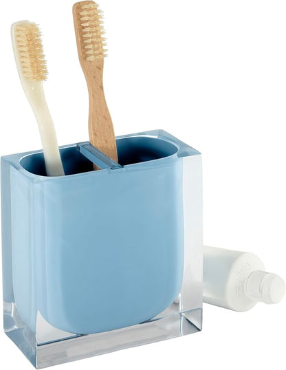 Izod - Bathroom Set, 4pc Resin Countertop Accessories, Modern Home Decor, Dorm Room Essentials (Marina Collection, Blue)