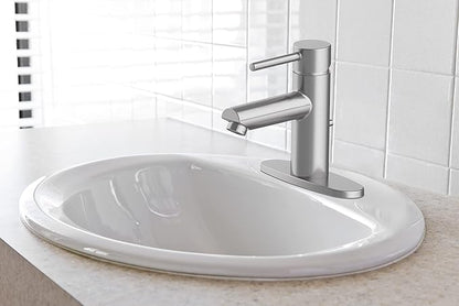 Design House 583203-WHT Traditional Simple Oval Drop-In Sink 20x17 Single Basin in White