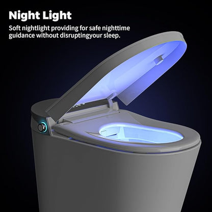 Smart Toilet with Bidet Built in, Elongated One Piece Bidet Toilet with Auto Flush, Heated Seat, Instant Warm Water, Dryer, Foot Sensor.Deodorization