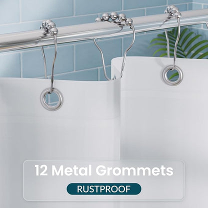 Titanker White Shower Curtain Liner 72 x 72 Plastic Shower Liner Washable Inside Shower Curtain Liner PEVA Shower Curtains for Bathroom with Magnets and Rustproof Metal Grommet Holes