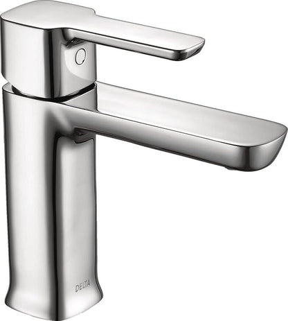 Delta Modern Chrome Bathroom Faucet 1 Hole, Single Hole Bathroom Sink Faucet for Vanity, Push-Pop Drain Assembly, Chrome 581LF-GPM-PP