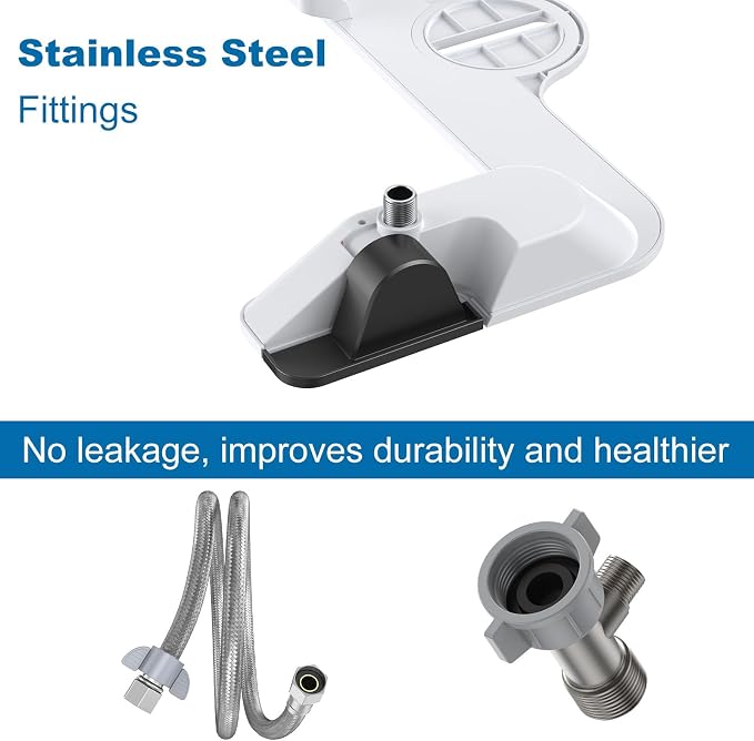 Bidet Attachment for Toilet Seat Water Pressure, Hygienic Bidets Attachment for Existing Toilets - Adjustable Fresh Water Pressure Dual Nozzle (Frontal & Rear Wash) Easy to Install,