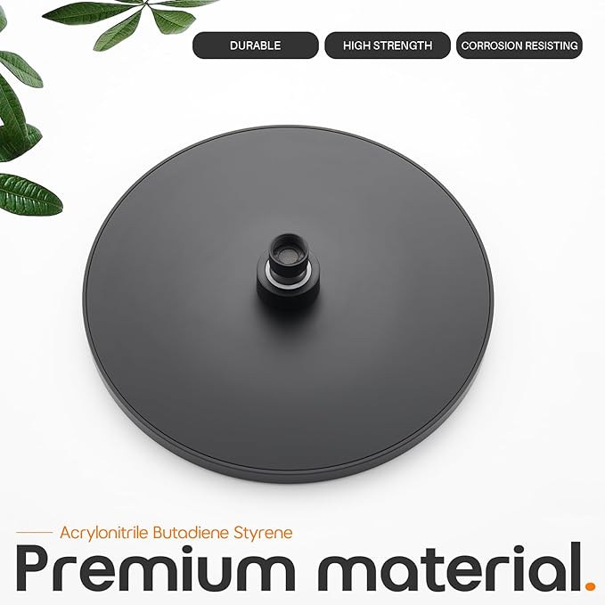 Rained Waterfall Shower Head 10-inch Large Overhead Showerhead High Flow 2.5 GPM with Adjustable Swivel Ball Joint, Matte Black SH001MB-D10