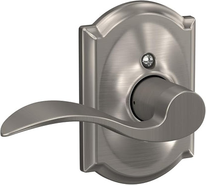 Schlage F170 ACC 619 CAM RH Right Handed Accent Door Lever with Camelot Trim, One Sided Non-Turning Dummy Door Handle, Satin Nickel