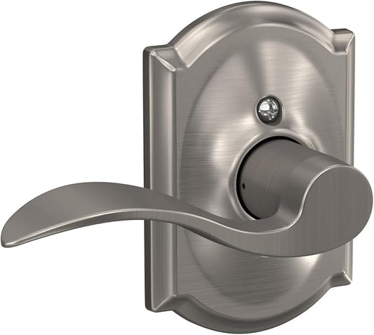 Schlage F170 ACC 619 CAM RH Right Handed Accent Door Lever with Camelot Trim, One Sided Non-Turning Dummy Door Handle, Satin Nickel
