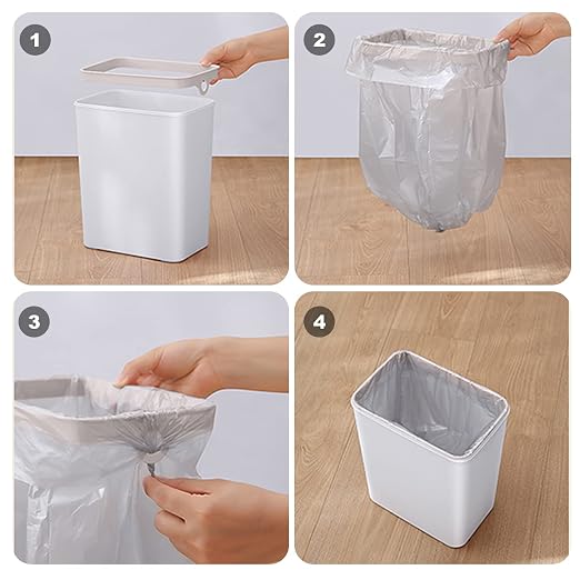 3 PACK - Bathroom Garbage Can with a Lid - 2.5 Gallon Automatic Trash Cans | Bedroom, Office - Small Smart Trash Can Touchless - Plastic, Narrow, Auto Open - Motion Sensor Trash can Bathroom ( White )