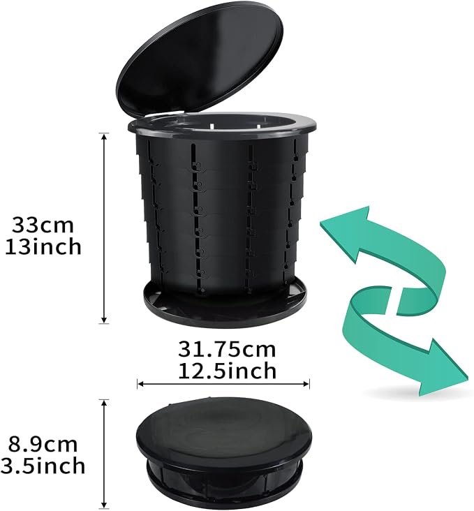 Portable Camping Toilet Bucket | Folding Retractable Potty for Adults With Bags | Outdoor Camp Boat Toilet
