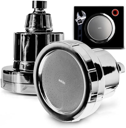 Filtered Showerhead - Best Shower Head With Filters For Healthy Hair & Skin - High Pressure Water Softener For Hard Water - Reduce Dandruff, Protect Colored Hair, And Soothe Dry Skin (Chrome)