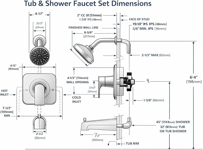 Moen Genta LX Pressure Balancing Eco-Performance Modern Shower Trim with Showerhead and Lever Handle, Posi-Temp Valve Required, Chrome, T2472EP