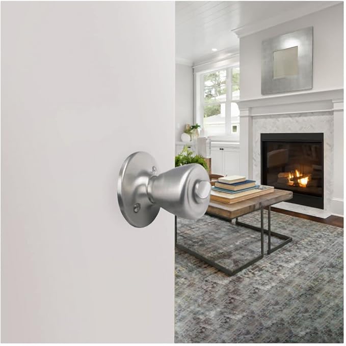 Design House 781906 Tulip Privacy Bed and Bath Door Knob Satin Nickel