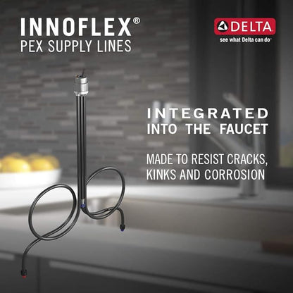Delta Faucet Linden Pull Out Kitchen Faucet, Brushed Nickel Kitchen Sink Faucet, Kitchen Faucet with Pull Out Sprayer, Arctic Stainless 4353-AR-DST