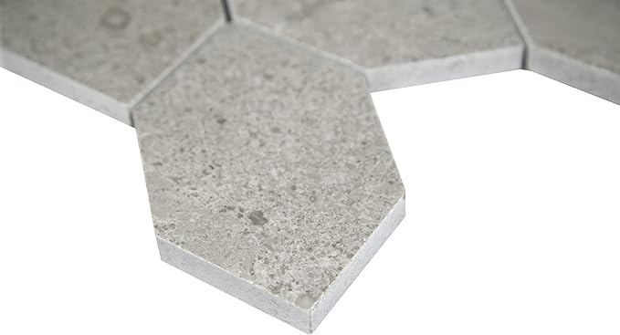 MSI Lilly Pad 11.15 in. x 12.60 in. x 10mm Honed Limestone Tile for Kitchen Backsplash, Floor Tile, Wall Tile for Bathroom, Shower Wall Tile, Mesh Mounted Mosaic Tile