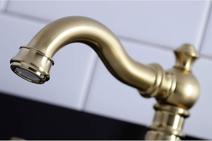 Kingston Brass Fauceture FSC1973AL English Classic Widespread Bathroom Faucet, Brushed Brass, 5-5/16"
