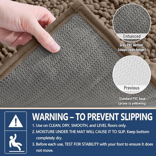 Arotive Toilet Rugs U-Shaped 24x20, Soft Absorbent Chenille Shaggy Bath Mat