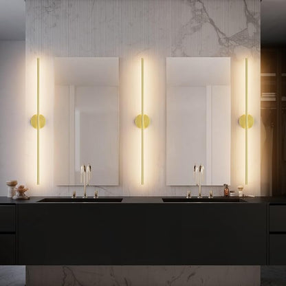 40In Modern Gold Bathroom Sconce Vanity Light Over Mirror Hardwired 3000K Bathroom Light Fixture 360° Rotatable for Bedroom Living Room