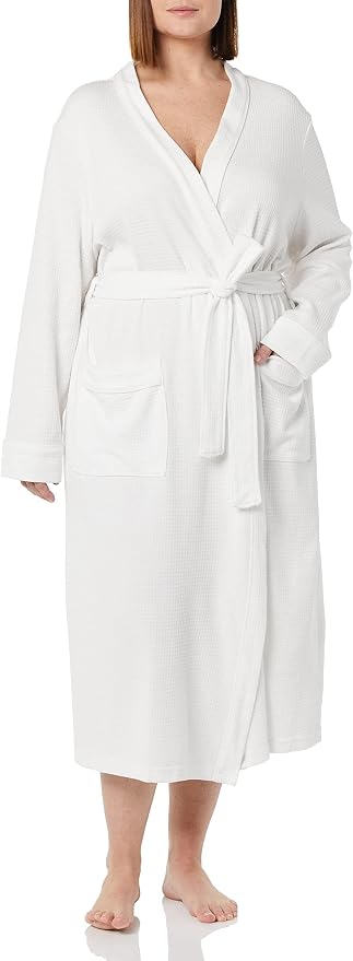 Amazon Essentials Women's Lightweight Waffle Full-Length Bath Robe (Available in Plus Size)