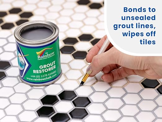 Grout Pen Grout Paint for Tile, Floor & Shower - Light Grey - 125ml (4.2oz) | Waterproof Paint Grout Refresh Restorer for Kitchen & Bathroom Tiles - Can Size for Larger Projects