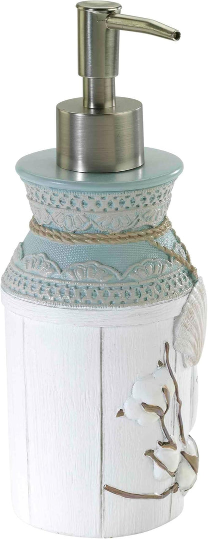 Avanti Linens - Lotion Pump/Soap Dispenser, Countertop Accessories, Farmhouse Chic Bathroom Decor (Farmhoue Shell Collection)