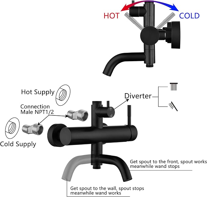 Matte Black Outdoor Shower Kit - SS304 Shower Head with Handheld, High Pressure, Complete Shower System with Enclosure and Fixtures