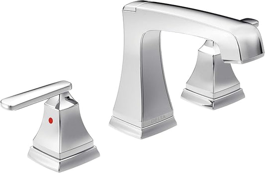 Delta Ashlyn Chrome Bathroom Faucet 3 Hole, 8 Inch Widespread Bathroom Sink Faucet for Vanity, Metal Push-Pop Drain Assembly, Chrome 3564-MPU-DST