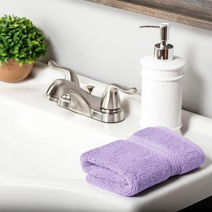 Superior Egyptian Cotton Plush & Absorbent, Face Towel Set of 6, Purple | Quick Dry, Soft Luxury Towel Set, Bath Essentials for Bathroom, Guest Bath, Spa, 2 Piece Face, Madeline Towels