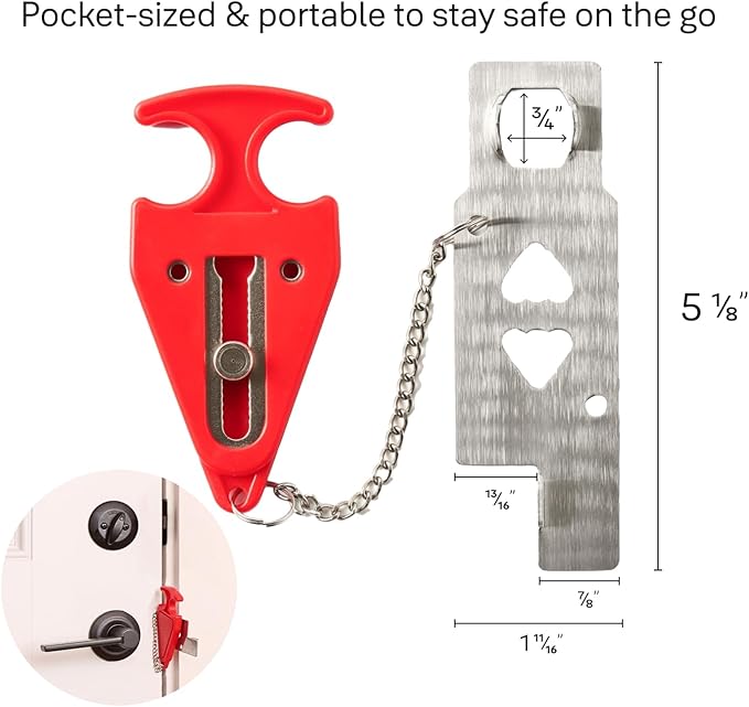 Master Lock Portable Door Lock for Travelers at Hotel, Apartment, Front Entry Security with Stopping Protection 2 pk