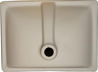 MSI 20.375” (L) x 15.125” (W) x 7.625” (H) Rectangle Porcelain Ceramic Undermount Bathroom Vanity Vessel Sink, White
