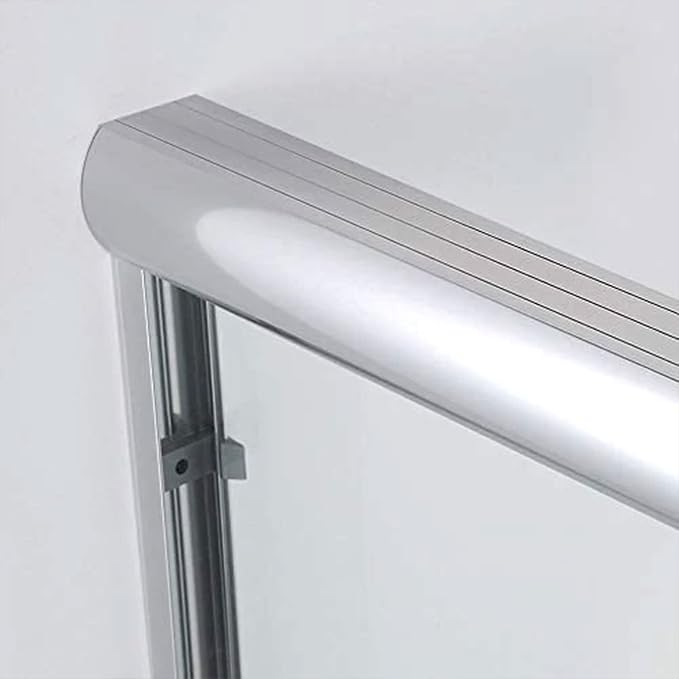 SUNNY SHOWER Semi-Frameless Shower Doors 1/4" (6mm) Glass Sliding Shower Enclosure 54" W x 72" H Shower Glass Door Brushed Nickel Finish