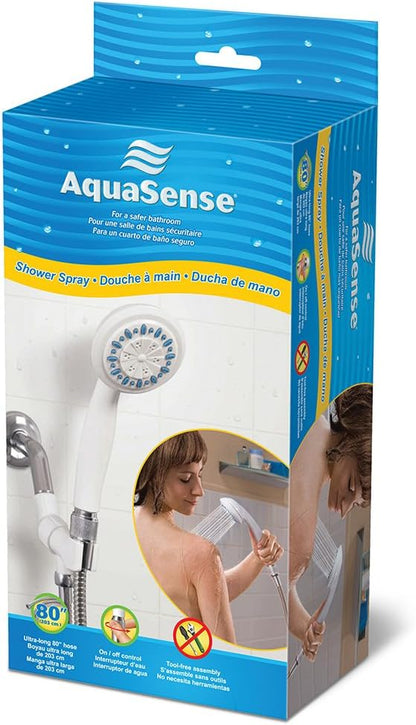 AquaSense 3-Setting Handheld Shower Head with Hose, Gray | 3-Setting Handheld Shower Head with Hose Offers Flexible, Adjustable Spray Options for Everyday Bathing