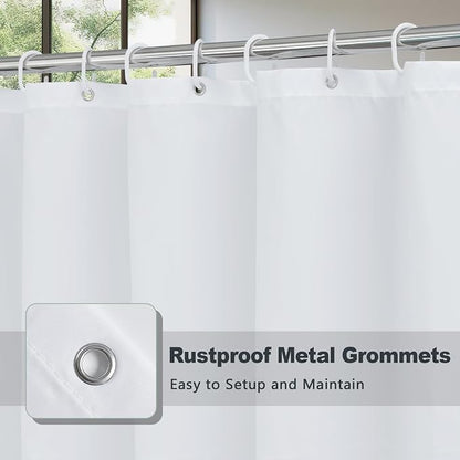 AooHome Fabric Shower Curtains, Cloth Ombre Grey Shower Curtain Sets, Washable Fabric Gray and White Shower Curtain, Rustic Farmhouse Bathroom Shower Curtains, 72x72 Inches