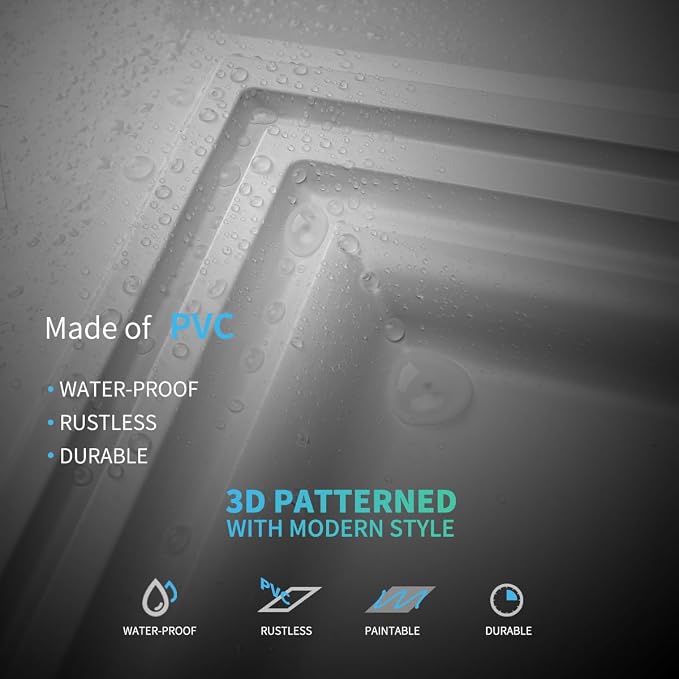 Art3d Drop Ceiling Tiles, 24x48in. White (12-Pack), Polyvinyl Chloride (PVC), Glue Down | Lightweight, Waterproof, No Sag and Breakage, Compatible with Grid System, Perfect for Basement, Kitchen