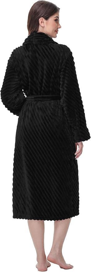 Yurhap Premium Robes for Women - Super Soft Cozy Fleece Womens Robe Plush Long Bathrobe