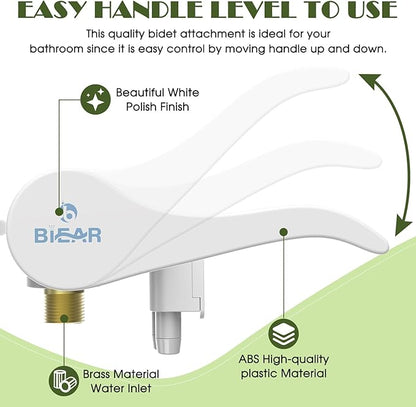 6mm Slim Bidet, Bidet Attachment for Toilet, Bidet Toilet Seat Sprayer Jet with Dual Nozzles Front & Back Washing for Women Men Easy Use Right Handle Non-Electric Fresh Cold Water Bidet