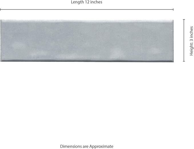 M S International Renzo Sky Glossy Ceramic Subway Tile for Bathroom, Kitchen Backsplash, Accent Wall, and Shower - Sample