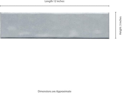 MSI Renzo Sky 3 Inch x 12 Inch Glossy Ceramic Subway Wall for Bathroom, Kitchen Backsplash, Accent Shower Wall Tile