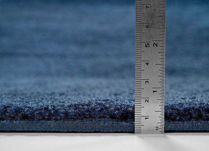 Garland Rug Traditional Nylon Washable Navy 2 Bath Rugs (21" X 34", 22" X 60") - Soft, Absorbent, and Stylish for Your Bathroom