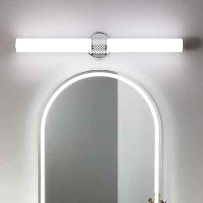 Kichler Sashi 32" LED Large Bath Bar with White Glass in Chrome, Modern, for Vanity, Fireplace, Buffet, Hallway, Vanity Mirror, (32" W x 5" H) 55193CHLED