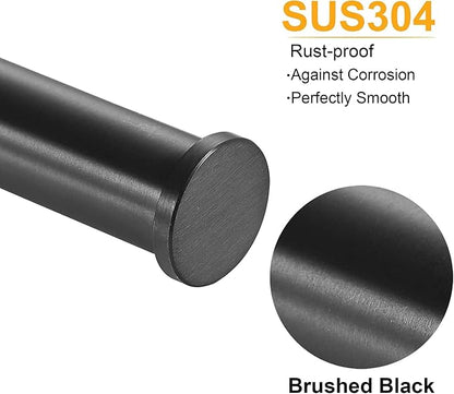 FOMANSH Stainless Steel Towel Holder - Mount on Wall Towel Bar, Toilet Kitchen Paper Holder, SUS 304 Hand Towel Rack, Towel Ring for Bathroom Toilet Black