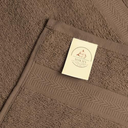Bath Towels Pack of 6 – 24" x 48" – 100% Cotton Terry, Soft, Quick-Dry & Highly Absorbent – Chocolate Brown Towels for Bathroom, Spa, Gym, Hotel, Pool & Everyday Use
