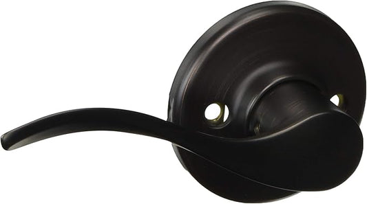 Kwikset Balboa Dummy Door Handle, Single Sided Lever for Closets, French Double Doors, and Pantry, Venetian Bronze Non-Turning Left Handed Interior Push/Pull Lever, with Microban Protection