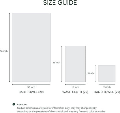 Lacoste Heritage Anti-Microbial Supima Cotton 6-Piece Towel Set, 2 Bath Towels, 2 Hand Towels, 2 Washcloths, Formula 1 – Highly Absorbent & Quick Drying, Bathroom Essential, Machine Washable
