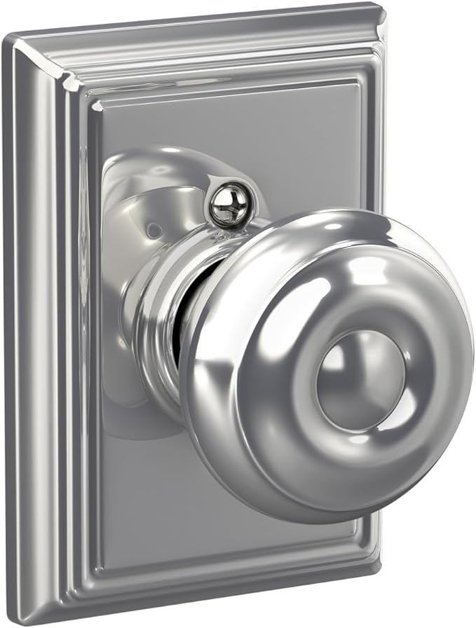 SCHLAGE Lock Company SCHLAGE Knob with Addison Trim Non-Turning Lock, Bright Chrome (F170 GEO 625 ADD)
