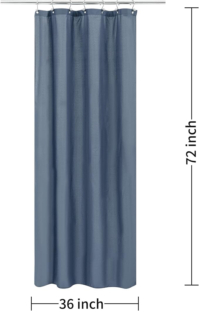 ALYVIA SPRING Stall Waterproof Shower Curtain or Liner Stone Blue, 36x72 | 2 Magnets, Soft Cloth & Hotel Quality, Machine Washable, Light-Weight, Stall Size