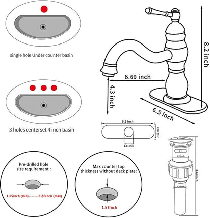 Matte Black Bathroom Faucet GGStudy 360° Swivel Bathroom Vanity Faucet Single Handle One Hole Black Bathroom Sink Faucet Basin Matching Pop Up Drain with Overflow